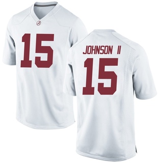 Duke Johnson II Replica White Men's Alabama Crimson Tide Football Jersey